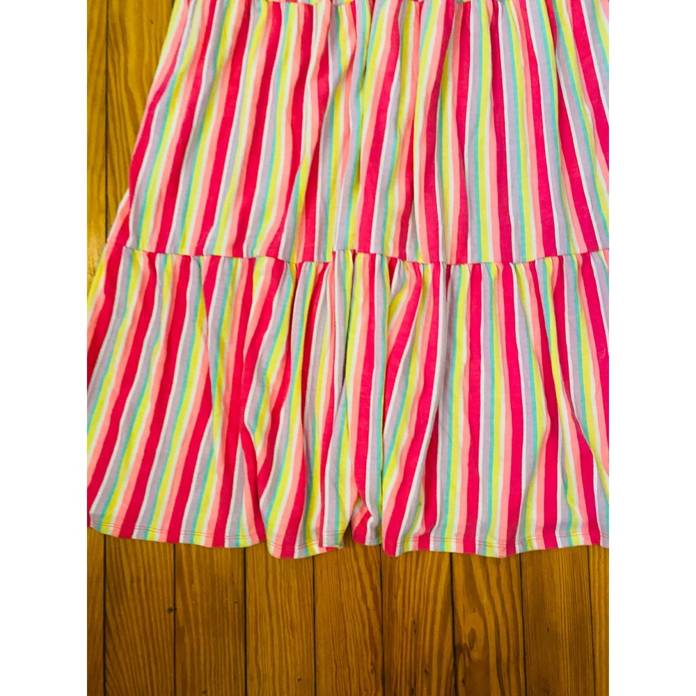 Cat & Jack Girls XL 14/16 Rainbow Striped Smocked Tiered Maxi Dress Pink Multi - Picture 6 of 8